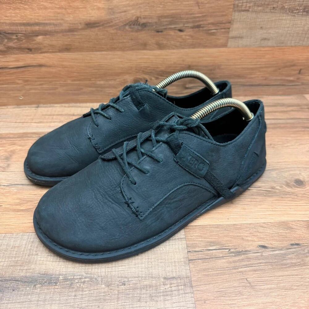 Xero shoes Men's Size 10 Alston Black Leather Barefoot Minimalist Shoes F19061W